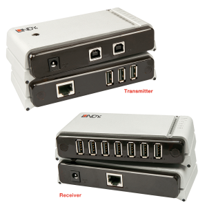 Lindy Extender USB 2.0 Cat.5 100m 7 porte per 2 PC
