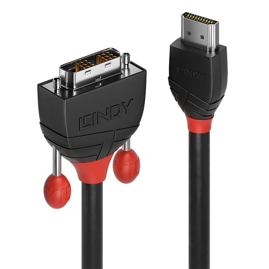 Lindy Cavo HDMI a DVI-D Black Line, 0.5m