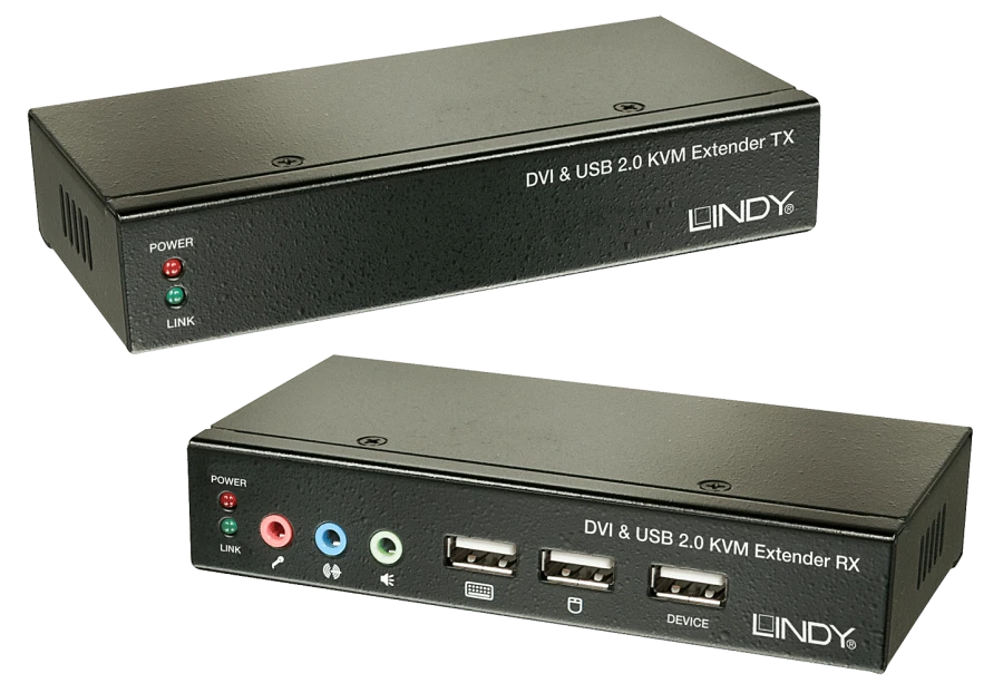Lindy Extender KVM Cat.5 Classic DVI USB audio, 50m