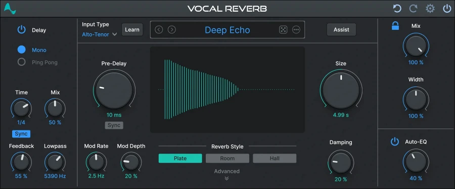Antares AutoTune Vocal Reverb