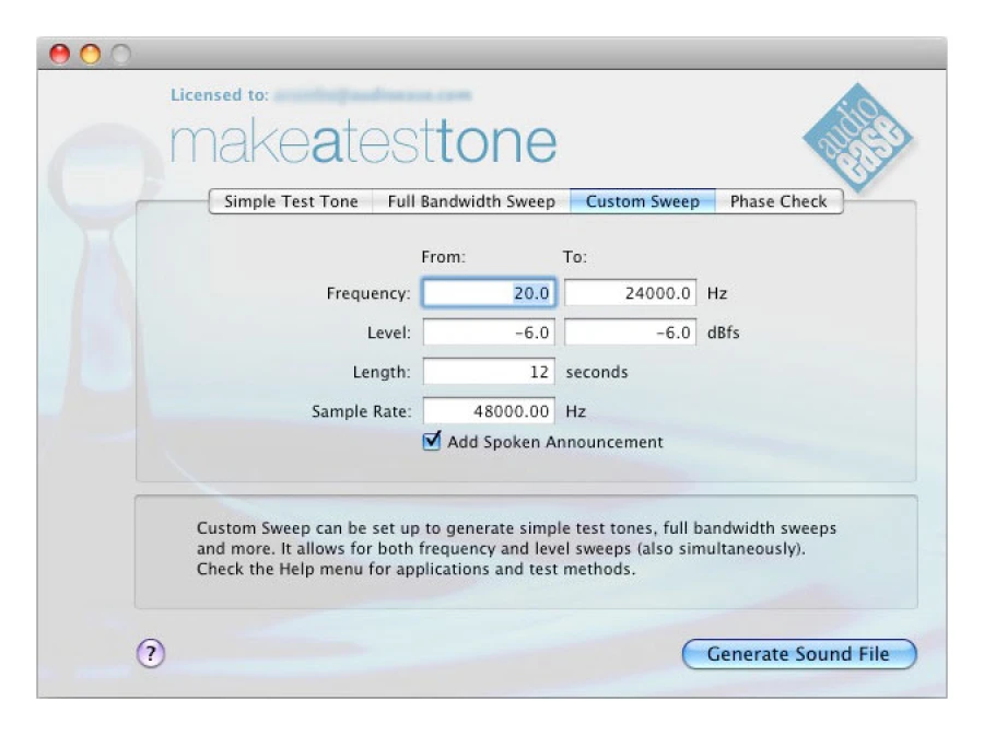Audio Ease Make A Test Tone