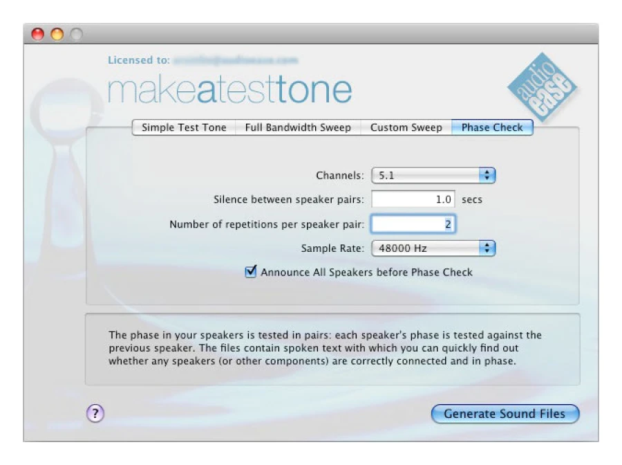 Audio Ease Make A Test Tone