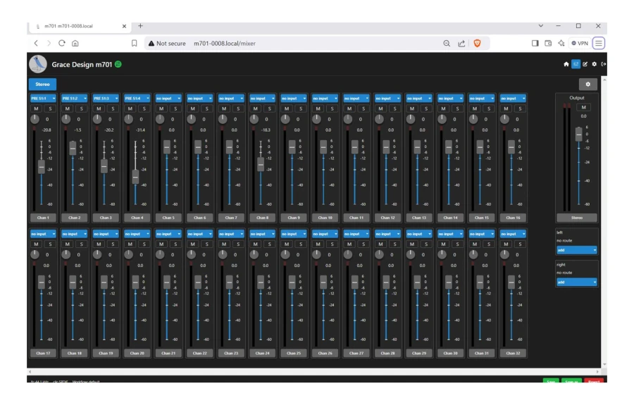 Grace Design m701 16x16 Dante - m701 base unit + 16 ch ADC, 16 ch DAC and Dante