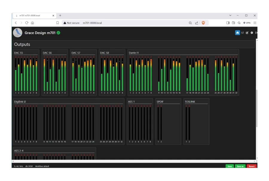Grace Design m701 8x8 Dante - m701 base unit + 8 ch ADC, 8 ch DAC and Dante
