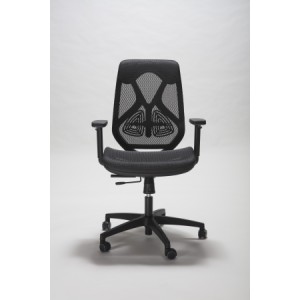 MStyle Dafne Plus Black con Poggiatesta in rete - base Nylon e ruote gommate