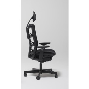 MStyle Reja, struttura nera, rete nera, con poggiatesta