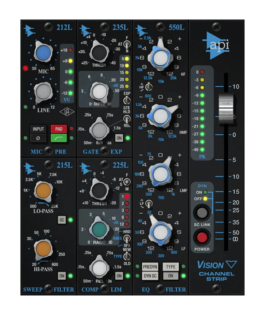 UNIVERSAL AUDIO UAD API Vision Channel Strip Collection