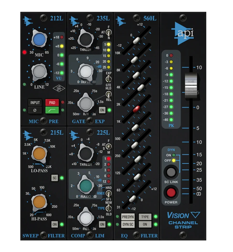 UNIVERSAL AUDIO UAD API Vision Channel Strip Collection