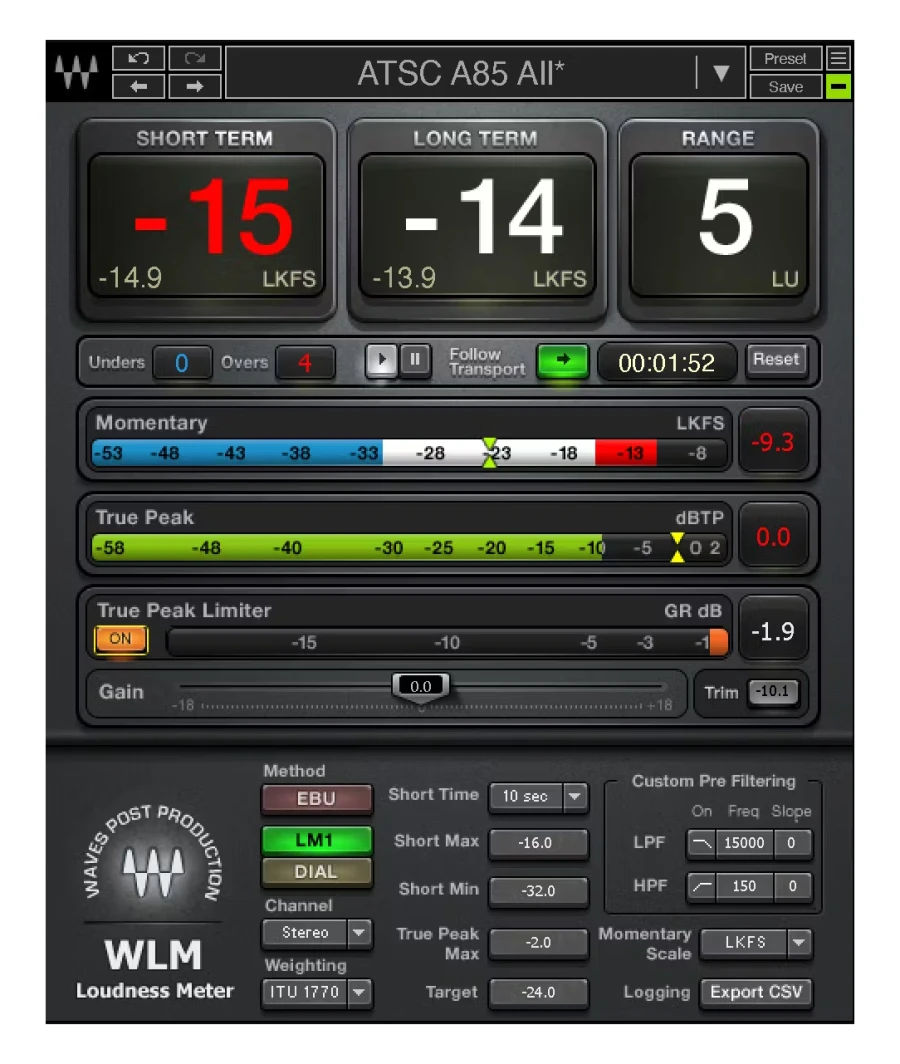 Waves WLM Plus Loudness Meter