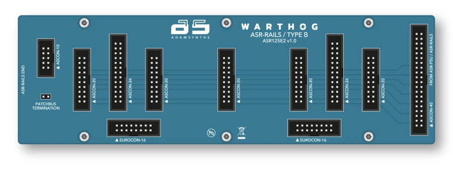 Adamsynths Central Unit + power supply + rail